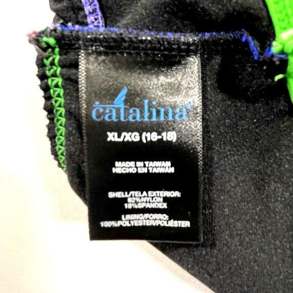 Catalina One Piece Swim Suit, Size XL, Color Block with Low Backp - Picture 6 of 7